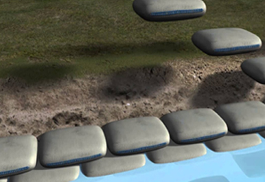 Geobag system for coastal protection
